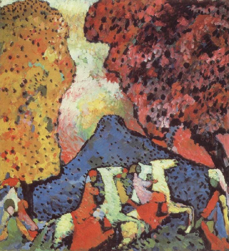 Wassily Kandinsky Kek hegy Sweden oil painting art